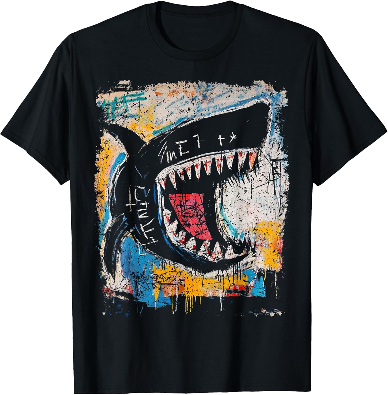 Pop Art Style Shark 90s Men's Graffiti T-Shirt Unisex T-shirt, Sweatshirt, Hoodie, Long Sleeve Tee