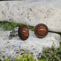 Wood Cufflinks with Sandstone #48