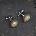 Wood Cufflinks with Aventurine Stone #50