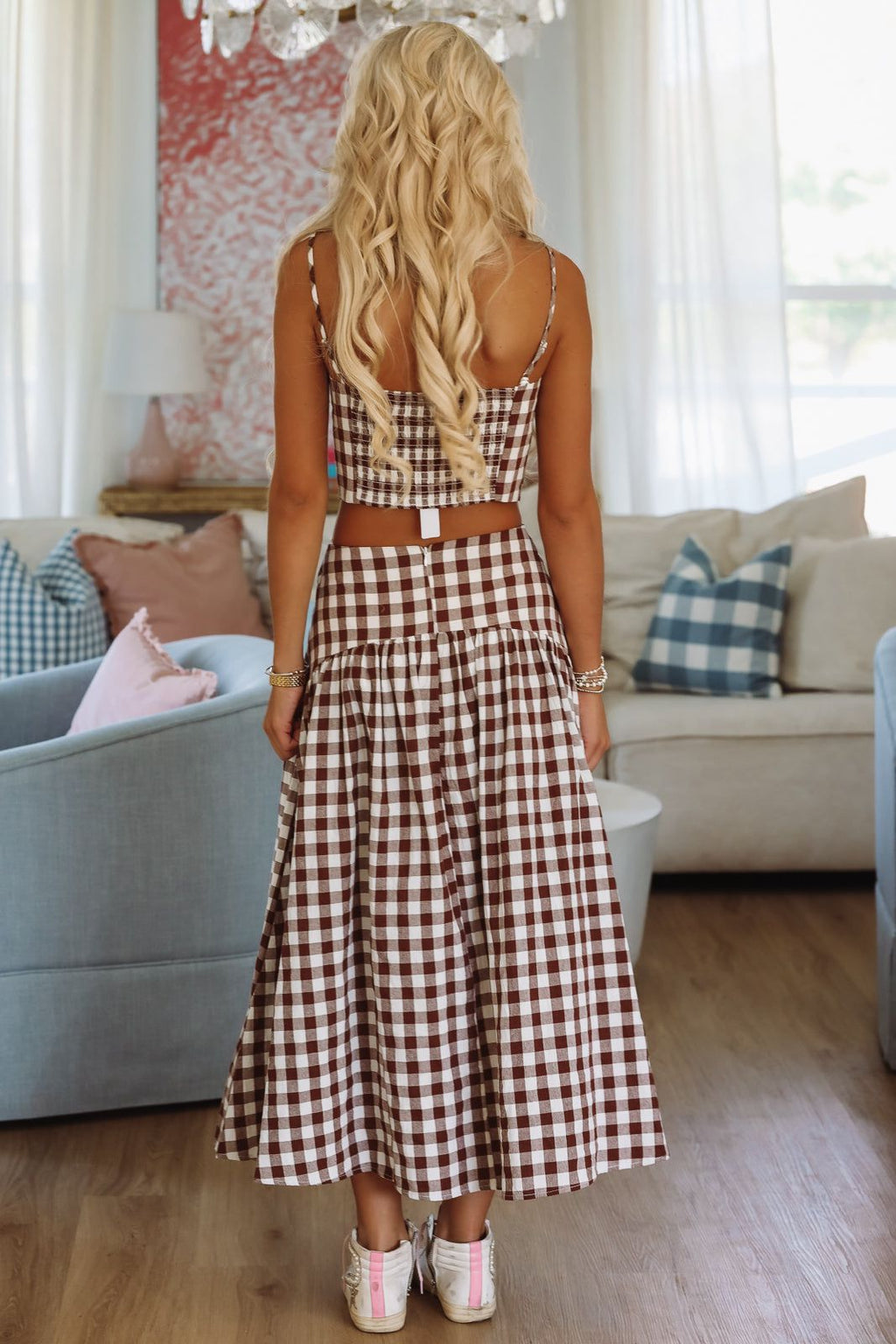 Trophy Time Maxi Skirt - Brown and White