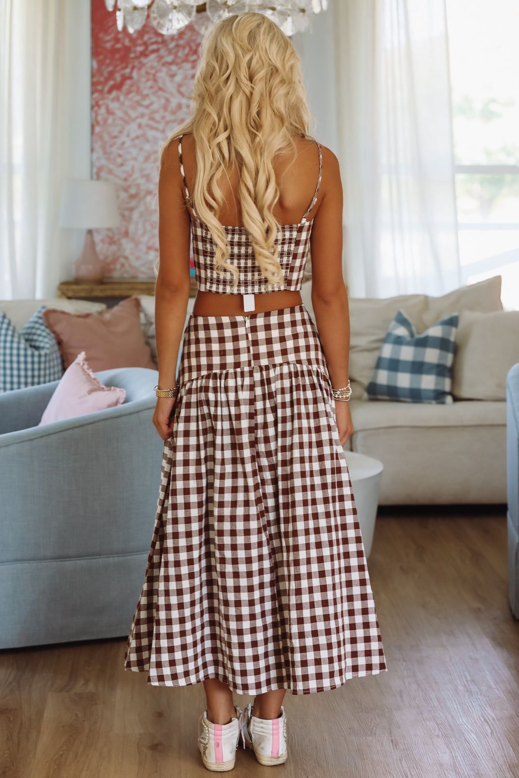 Trophy Time Maxi Skirt - Brown and White