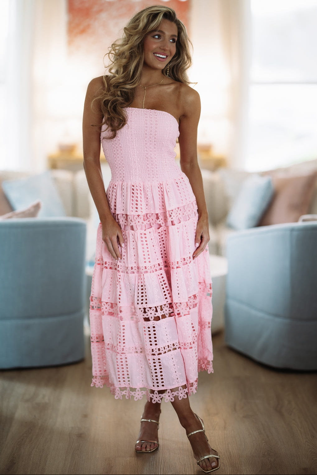 Early Evening Midi Dress - Pink
