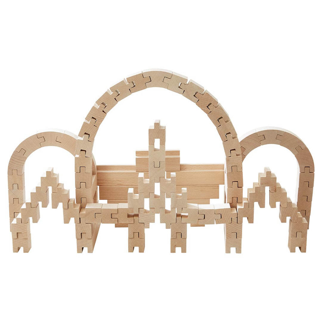 Interlocking Wooden Blocks Construction Set