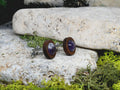 Wood Cufflinks with Amethyst Stone #46