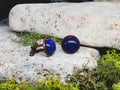 Copper Steel Cufflinks with Lapis Lazuli Stone #56